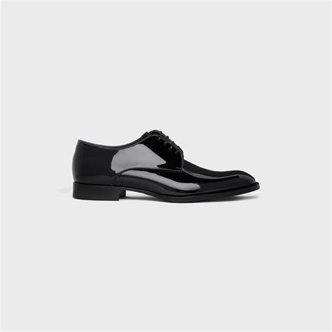 celine tuxedo|CELINE TUXEDO DERBY in Patent calfskin.